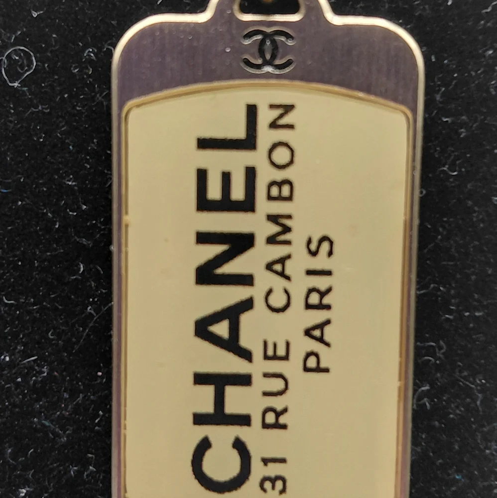 Chanel ID Dog Tag Charm Long Necklace. 31 RUE CAMBON PARIS
